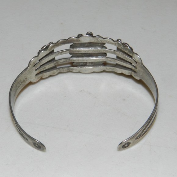 Fred Harvey Old Tourist Era Bracelet Cuff Coin Silver Stamped IH Indian Handmade - Picture 7 of 10